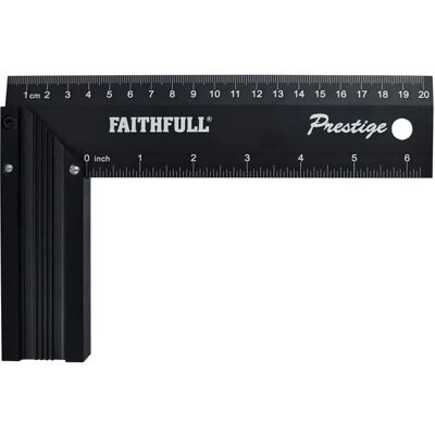 Faithfull Faithfull Prestige Try Square Schwarzes Aluminium 200mm - Winkelmesser Faithfull Faithfull Prestige Try Square Schwarzes Aluminium 200mm - Winkelmesser