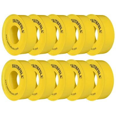Faithfull Faithfull P.T.F.E Gas Tape 12mm x 5m White - Gas Tape Faithfull Faithfull P.T.F.E Gas Tape 12mm x 5m White - Gas Tape