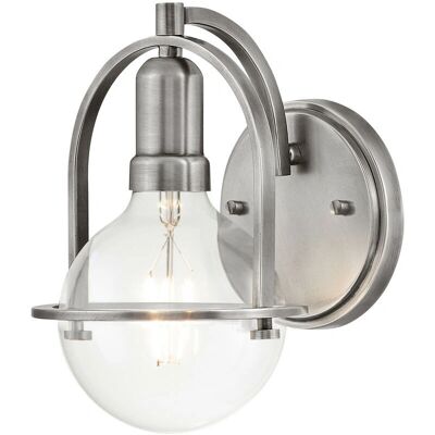 Quintiesse Somerset Brushed Nickel Wall Light - Vintage Indoor Lamp Quintiesse Somerset Brushed Nickel Wall Light - Vintage Indoor Lamp