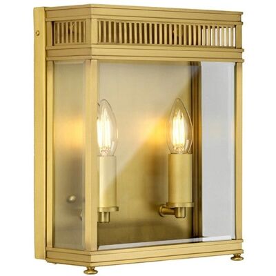 Lampa ścienna zewnętrzna Holborn 2-ochwytowa - Błyszczący mosiądz Lampa ścienna zewnętrzna Holborn 2-ochwytowa - Błyszczący mosiądz