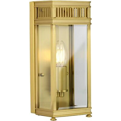 Lampa ścienna Holborn od Elstead - Styl wiktoriański - Mosiądz szczotkowany - IP44 Lampa ścienna Holborn od Elstead - Styl wiktoriański - Mosiądz szczotkowany - IP44