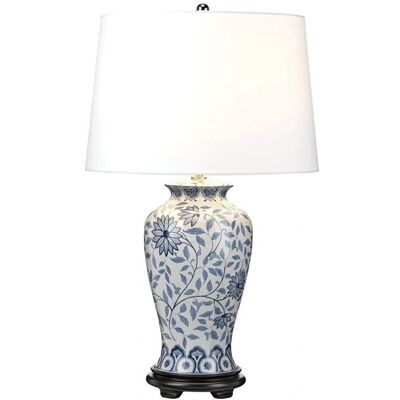 Lampe de Table Ying Elstead - Bleu Blanc en Céramique Dimmable - Publicité Lampe de Table Ying Elstead - Bleu Blanc en Céramique Dimmable - Publicité