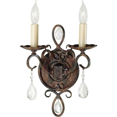 Feiss Chateau Stahl Kristall E14 Wandleuchte - Wandlampe - Dimmbar Feiss Chateau Stahl Kristall E14 Wandleuchte - Wandlampe - Dimmbar