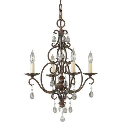 Feiss Chateau 4-Licht Kronleuchter - Stahl & Kristall, Mokka Bronze Feiss Chateau 4-Licht Kronleuchter - Stahl & Kristall, Mokka Bronze