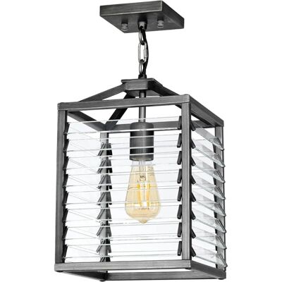 Elstead Lighting Louvre Pendelleuchte - Industriell Stahl Glas E27 Elstead Lighting Louvre Pendelleuchte - Industriell Stahl Glas E27