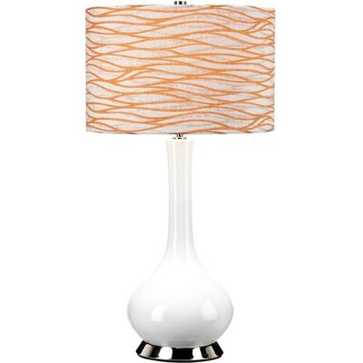 Elstead Milo Tischleuchte - Polierter Nickel, Weiß, Orange - Tischlampe Elstead Milo Tischleuchte - Polierter Nickel, Weiß, Orange - Tischlampe