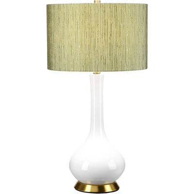 Lampa stołowa Elstead Milo - Okrągły klosz, Staromodny mosiądz, Biały, Zielony Lampa stołowa Elstead Milo - Okrągły klosz, Staromodny mosiądz, Biały, Zielony