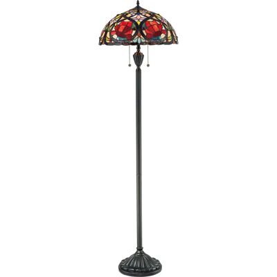 Quoizel Larissa Tiffany Glas Stehlampe - Jugendstil Dekor Quoizel Larissa Tiffany Glas Stehlampe - Jugendstil Dekor