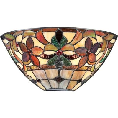 Quoizel Kami Tiffany Wandleuchte - Wandleuchte - Tiffany Glas - Vintage Bronze - 2 Lampen Quoizel Kami Tiffany Wandleuchte - Wandleuchte - Tiffany Glas - Vintage Bronze - 2 Lampen