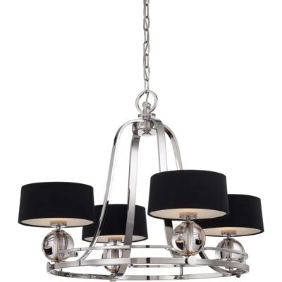 Lampadario Gotham a 4 bracci - Argento - G9 - Quoizel Lampadario Gotham a 4 bracci - Argento - G9 - Quoizel