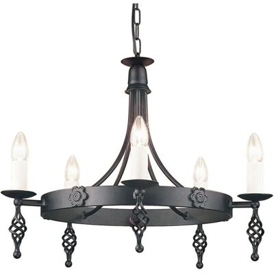 Elstead Belfry Lampadario 5 Luci - Finitura Nera Elstead Belfry Lampadario 5 Luci - Finitura Nera