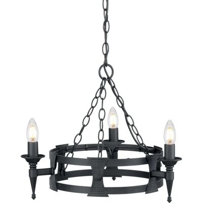 Luce a Soffitto Nera Saxon di Elstead - 3 Luci, E14 Luce a Soffitto Nera Saxon di Elstead - 3 Luci, E14