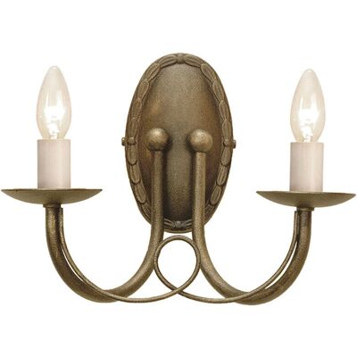 Elstead Lighting Minster 2-Light Wandleuchte Schwarz Gold - Wandleuchte Elstead Lighting Minster 2-Light Wandleuchte Schwarz Gold - Wandleuchte