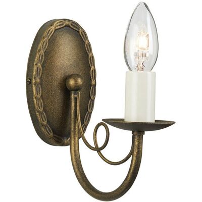 Elstead Lighting Minster Einzel-Wandleuchte - Wandlampe - Schwarz Gold - E14 Elstead Lighting Minster Einzel-Wandleuchte - Wandlampe - Schwarz Gold - E14