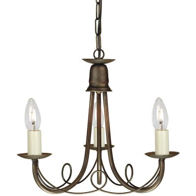 Elstead Lighting Minster Candelabro Multi Bracci - Nero, Oro, 3 Lampadine - Candelabro Elstead Lighting Minster Candelabro Multi Bracci - Nero, Oro, 3 Lampadine - Candelabro