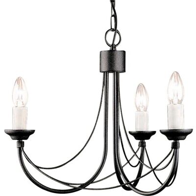 Lampadario Carisbrooke Elstead - Nero, 3 Lampadine Lampadario Carisbrooke Elstead - Nero, 3 Lampadine
