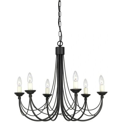 Lampadario multi-bracci Carisbrooke 6 luci di Elstead Lighting - Finitura nera Lampadario multi-bracci Carisbrooke 6 luci di Elstead Lighting - Finitura nera