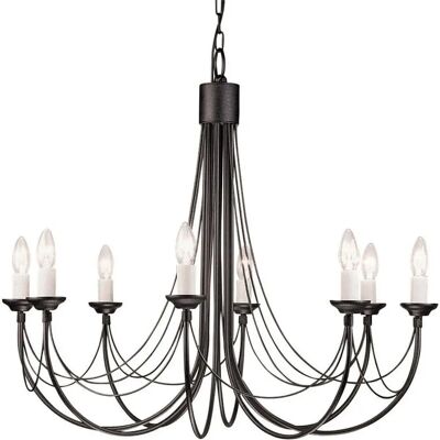 Elstead Lighting Elstead Carisbrooke Lampadario a 8 Luci - Nero Elstead Lighting Elstead Carisbrooke Lampadario a 8 Luci - Nero