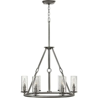 Elstead Lighting Dakota 6-Licht-Kronleuchter Antiknickel-Finish - Kronleuchter Elstead Lighting Dakota 6-Licht-Kronleuchter Antiknickel-Finish - Kronleuchter