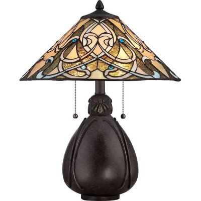 Elstead India 2 Lampka Tiffany na Stół - Lampka na Stół Elstead India 2 Lampka Tiffany na Stół - Lampka na Stół
