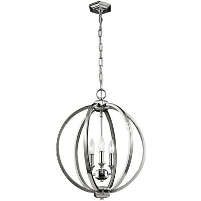 Elstead Lighting Corinne 3-Licht Kugel-Pendelleuchte Polierter Nickel - Deckenleuchte Elstead Lighting Corinne 3-Licht Kugel-Pendelleuchte Polierter Nickel - Deckenleuchte