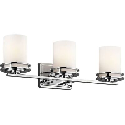 Kichler Hendrik LED-Wandleuchte - Chrom, Satiniertes Glas - Badezimmer Kichler Hendrik LED-Wandleuchte - Chrom, Satiniertes Glas - Badezimmer