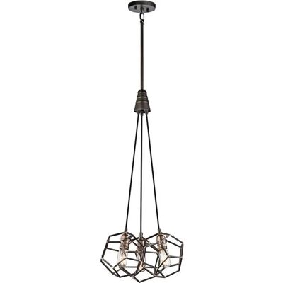 Elstead Rocklyn 3-Licht Pendel Stahl Grau - Pendelleuchte Elstead Rocklyn 3-Licht Pendel Stahl Grau - Pendelleuchte