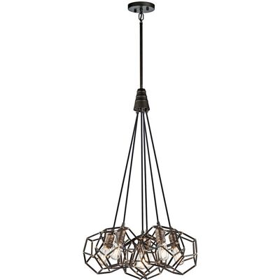 Elstead Lighting Rocklyn 6 Licht Kronleuchter - Industrielle Pendellampe Elstead Lighting Rocklyn 6 Licht Kronleuchter - Industrielle Pendellampe
