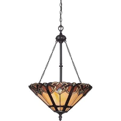 Quoizel Cambridge Tiffany 3-Light Ceiling Pendant - Ceiling Pendant Quoizel Cambridge Tiffany 3-Light Ceiling Pendant - Ceiling Pendant