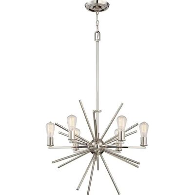 Elstead Lighting Uptown Carnegie Lampadario 6 Luci Argento Elstead Lighting Uptown Carnegie Lampadario 6 Luci Argento