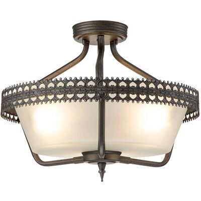 Lampadario semi flush grigio Crown di Elstead Lampadario semi flush grigio Crown di Elstead