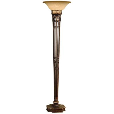 Elstead Feiss Opera Einzelne Leuchte Torchiere Stehlampe - Braun/Cremé Elstead Feiss Opera Einzelne Leuchte Torchiere Stehlampe - Braun/Cremé