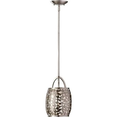 Elstead Lighting Zara 1 Licht Decken-Pendelleuchte Gebürsteter Stahl Elstead Lighting Zara 1 Licht Decken-Pendelleuchte Gebürsteter Stahl