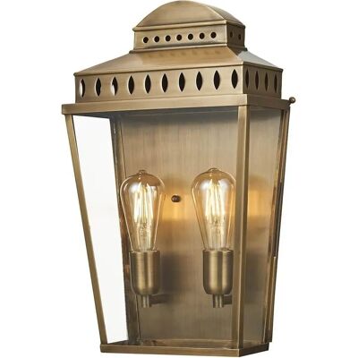 Netlighting Mansion House 2 Light Brass Outdoor Wall Lantern - Wall Lantern Netlighting Mansion House 2 Light Brass Outdoor Wall Lantern - Wall Lantern