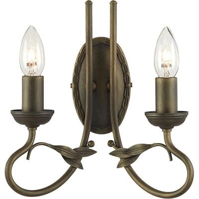 Netlighting Olivia 2 Light Indoor Candle Wall Light Schwarz Gold - Wandleuchte Netlighting Olivia 2 Light Indoor Candle Wall Light Schwarz Gold - Wandleuchte