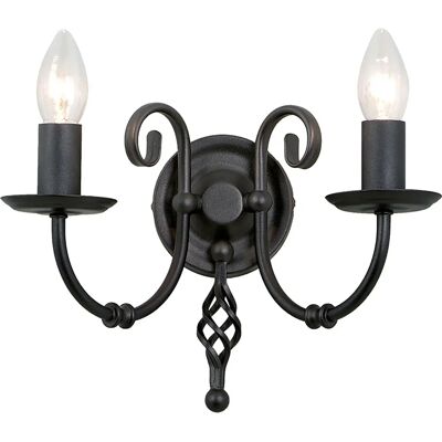 Elstead Lighting Artisan 2 Light Wandbefestigung - Schwarz - Wandleuchte Elstead Lighting Artisan 2 Light Wandbefestigung - Schwarz - Wandleuchte