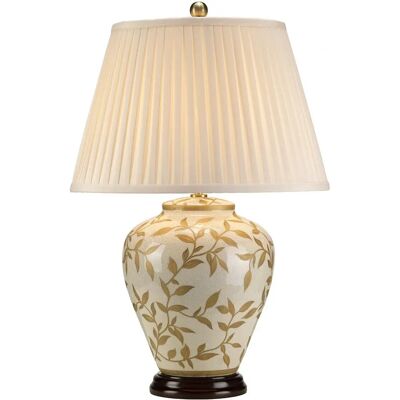 Elstead Lighting Leaves Keramik Tischleuchte - Creme & Gold Finish Elstead Lighting Leaves Keramik Tischleuchte - Creme & Gold Finish