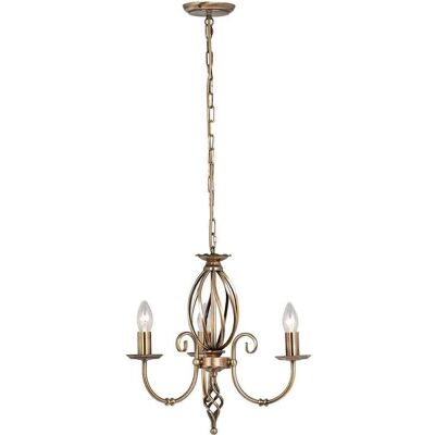 Lampadario artisanale Elstead a 3 luci - Ottone invecchiato - Illuminazione decorativa Lampadario artisanale Elstead a 3 luci - Ottone invecchiato - Illuminazione decorativa