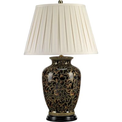 Elstead Lighting Morris 1 Lampe de Table Grande - Porcelaine, Noir, Or, E27 Elstead Lighting Morris 1 Lampe de Table Grande - Porcelaine, Noir, Or, E27