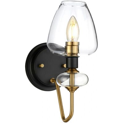 Elstead Lighting Armand 1 Light Wandleuchte - Gealtertes Messing - Glas-Schirm - Wandleuchte Elstead Lighting Armand 1 Light Wandleuchte - Gealtertes Messing - Glas-Schirm - Wandleuchte