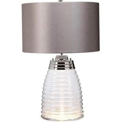 Quintessentiale Milne LED Table Lamp - Grey, Polished Nickel, 41cm Shade Quintessentiale Milne LED Table Lamp - Grey, Polished Nickel, 41cm Shade