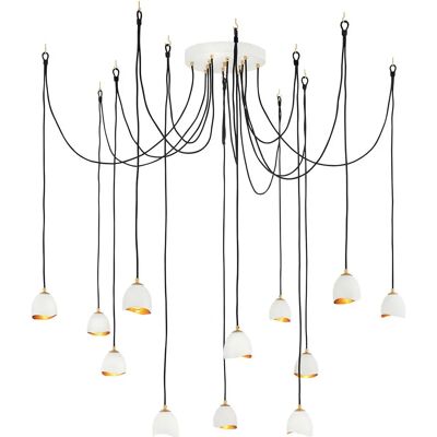 Elstead Lighting Nula 12 Lumières Suspension Blanc Or - Lampe Suspendue - Publicité Elstead Lighting Nula 12 Lumières Suspension Blanc Or - Lampe Suspendue - Publicité