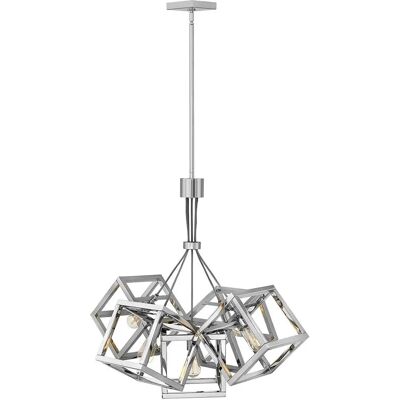 Quintessentiale Ensemble 5 Light Cluster Chandelier - Modern Polished Nickel Decor Quintessentiale Ensemble 5 Light Cluster Chandelier - Modern Polished Nickel Decor