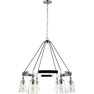 Lustre Feiss Loras a 6 luci - Stile industriale moderno - Diametro 94,3cm Lustre Feiss Loras a 6 luci - Stile industriale moderno - Diametro 94,3cm