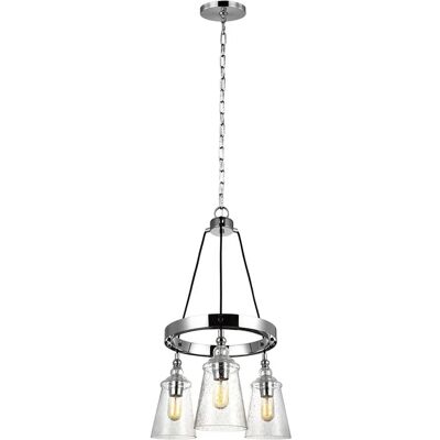 Quintiesse Loras 3 Light Chandelier - Industrial Chrome Quintiesse Loras 3 Light Chandelier - Industrial Chrome