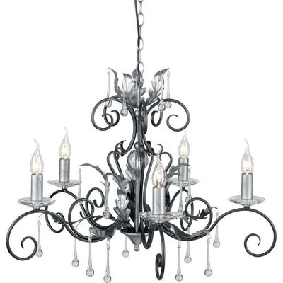 Elstead Lighting Amarilli Kronleuchter Schwarz - Blumenblätter - E14 Elstead Lighting Amarilli Kronleuchter Schwarz - Blumenblätter - E14