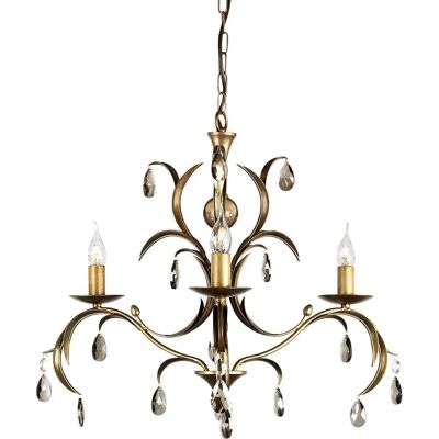 Lampadario Lily, Bronzo Antico e Vetro, 3 Luci - Illuminazione da Soffitto Lampadario Lily, Bronzo Antico e Vetro, 3 Luci - Illuminazione da Soffitto