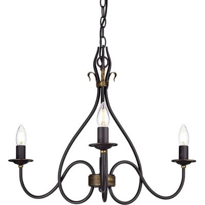 Elstead Lighting Windermere - Chandelier à 3 lumières en rouille et or - Publicité Elstead Lighting Windermere - Chandelier à 3 lumières en rouille et or - Publicité