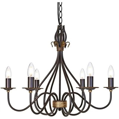 Elstead Windermere 6 Licht Kronleuchter Rost, Gold Finish - Kronleuchter Elstead Windermere 6 Licht Kronleuchter Rost, Gold Finish - Kronleuchter