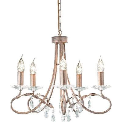 Lustre Cristallo Elstead Christina 5 luci Argento Oro - Lustre Lustre Cristallo Elstead Christina 5 luci Argento Oro - Lustre